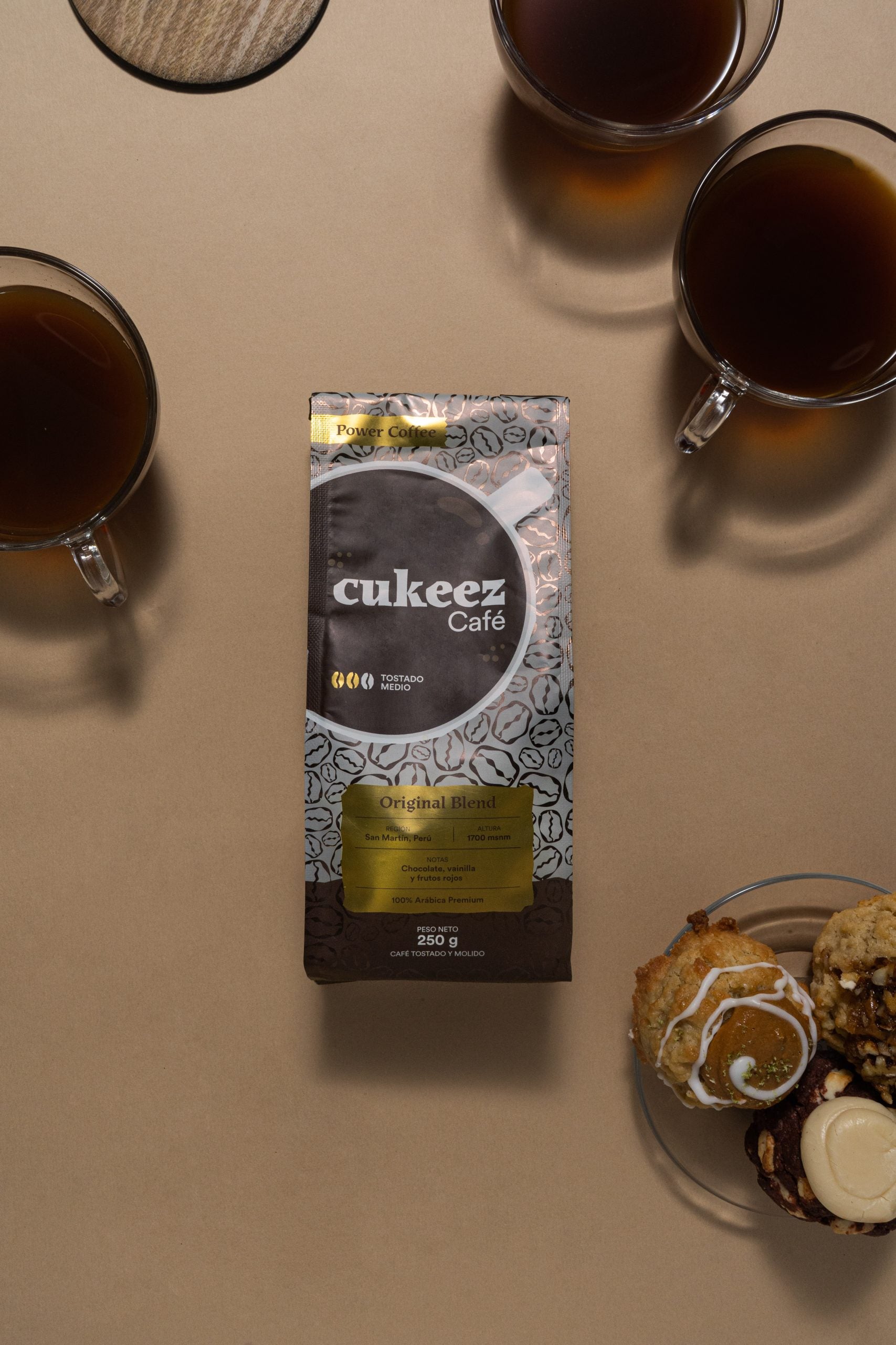 Granos de café con tostado medio